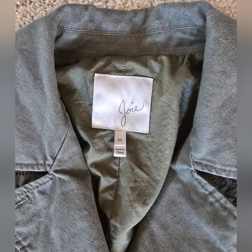 Joie Womens Medium Light Army Green Utility Embroidered Jacket - Picture 8 of 9